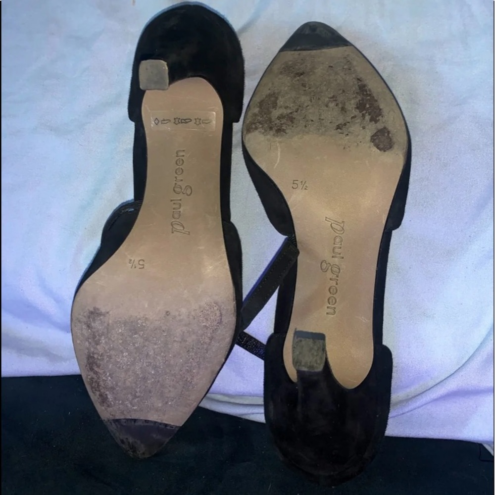 PAUL GREEN~~~ BLACK SUEDE HEELS - Picture 4 of 6